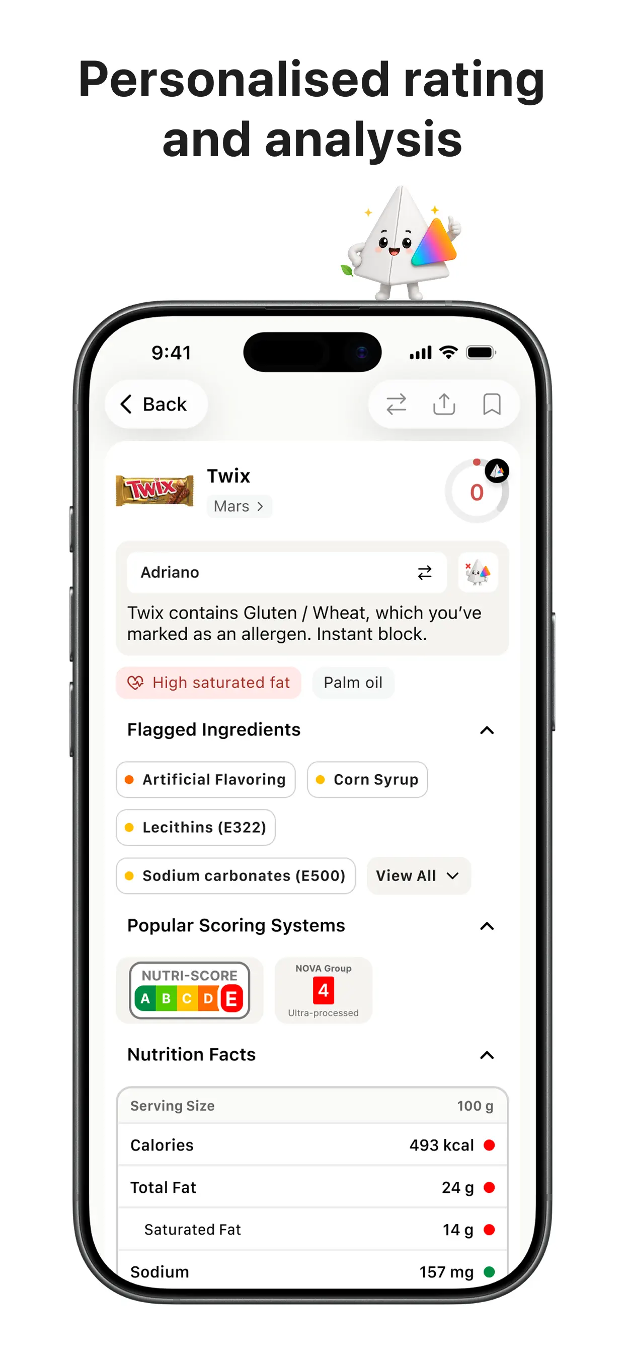 Prism personalized product analysis and ingredient breakdown